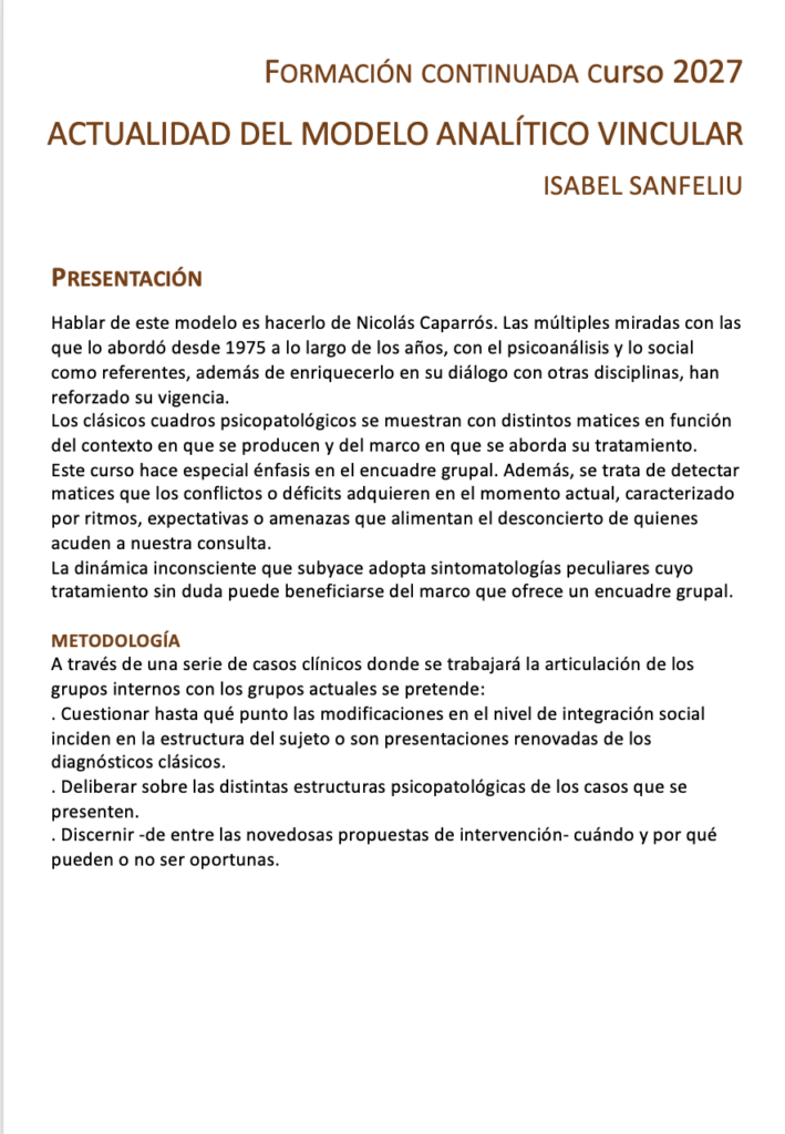 Curso de formación en Psicoterapia de Grupo